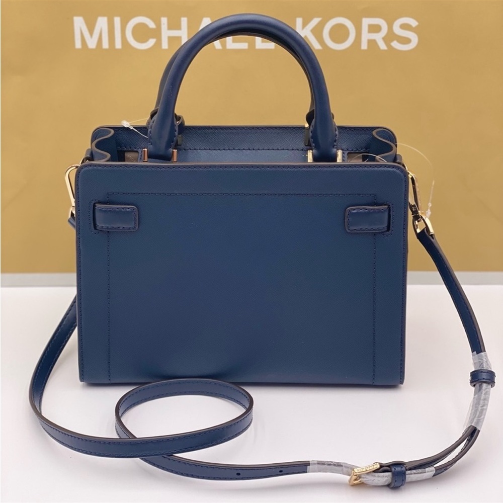 MICHAEL KORS RAYNE SMALL EAST WEST SATCHEL NAVY COLOR - Picture 11 of 15